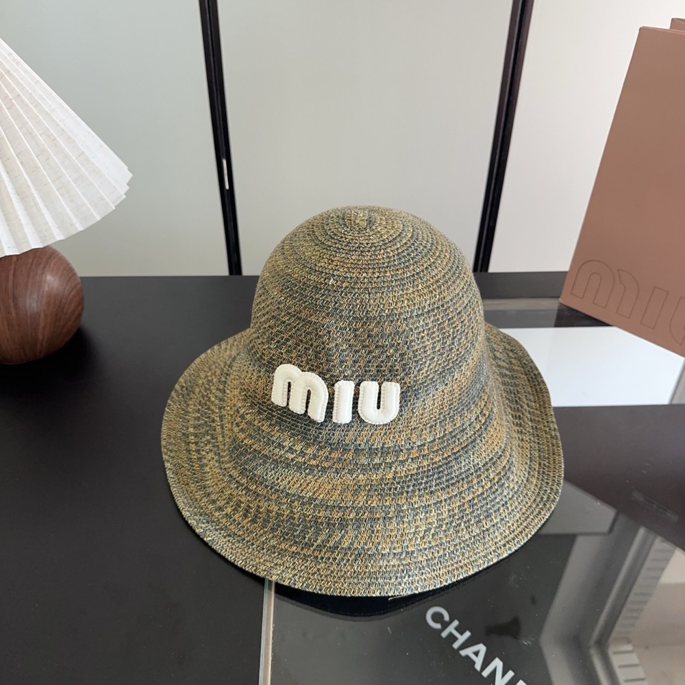 🌟 MIU MIU Designer Woven Straw Sun Hat Summer